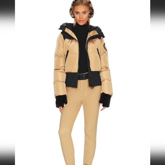 Goldbergh Reese Puffer Ski Jacket in  Latte - Picture 5 of 16